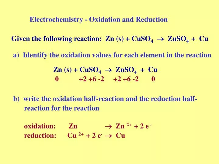 electrochemistry oxidation and reduction