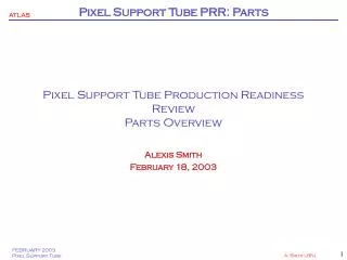 Pixel Support Tube Production Readiness Review Parts Overview