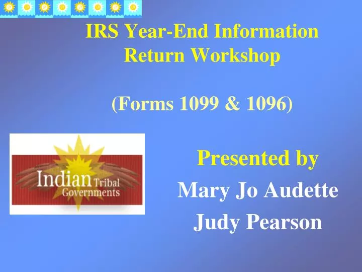 irs year end information return workshop forms 1099 1096