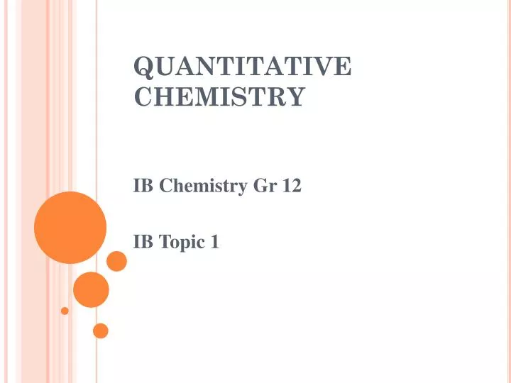 quantitative chemistry