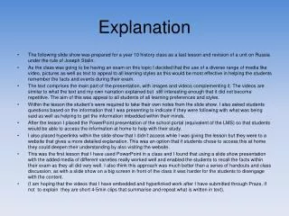 Explanation