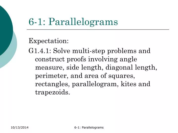 6 1 parallelograms