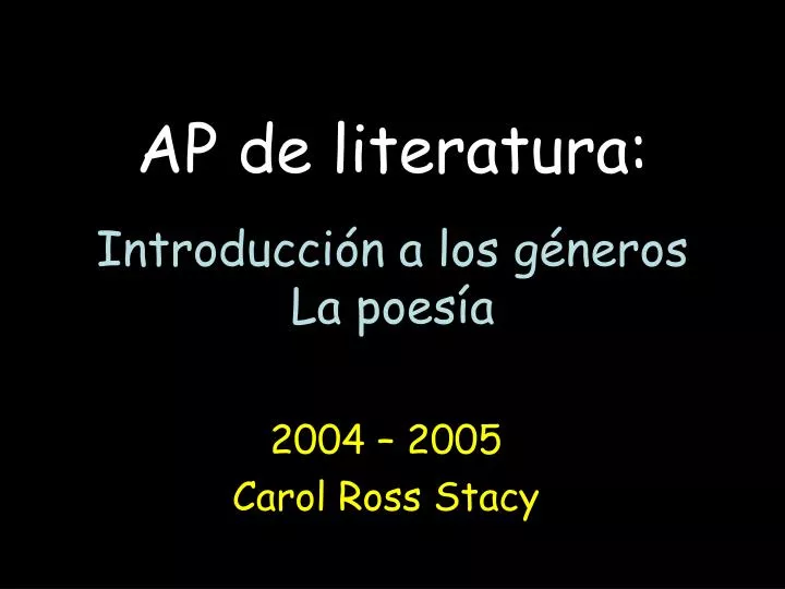 ap de literatura introducci n a los g neros la poes a