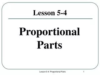 Proportional Parts