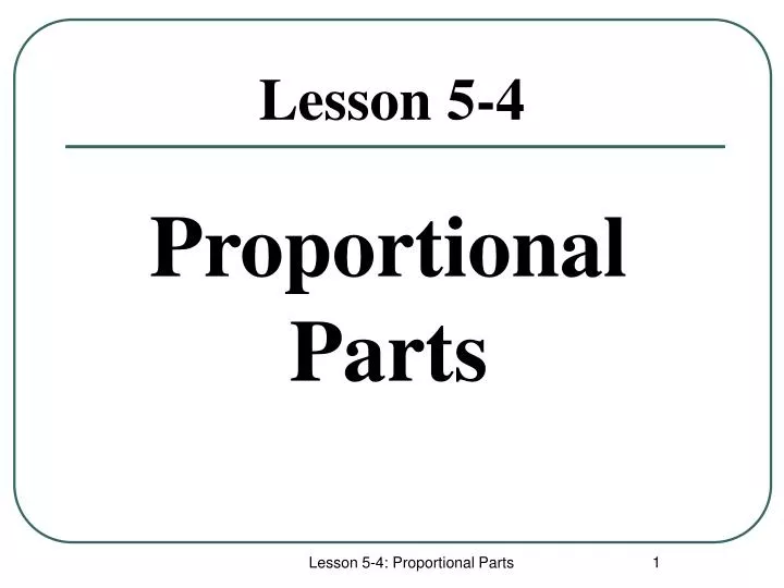 proportional parts