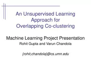 An Unsupervised Learning Approach for Overlapping Co-clustering