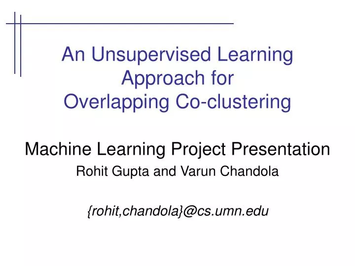an unsupervised learning approach for overlapping co clustering