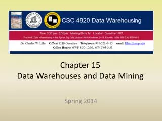 Chapter 15 Data Warehouses and Data Mining