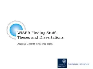 WISER Finding Stuff: Theses and Dissertations