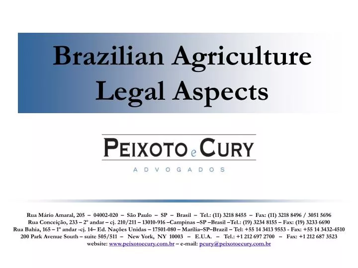 brazilian agriculture legal aspects