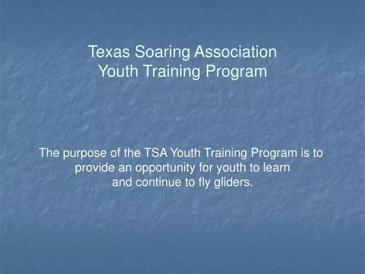 texas soaring association youth training program
