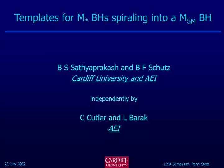 templates for m bhs spiraling into a m sm bh