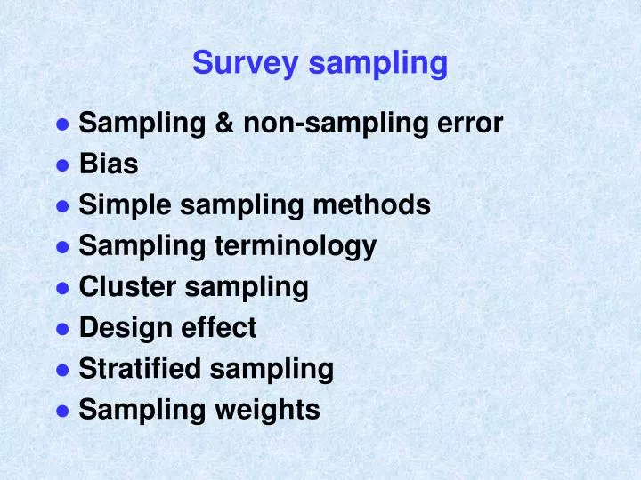 survey sampling