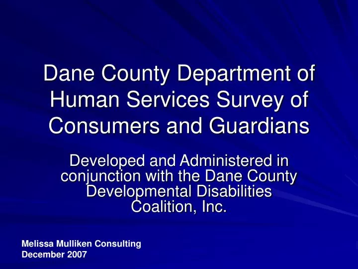 dane county department of human services survey of consumers and guardians