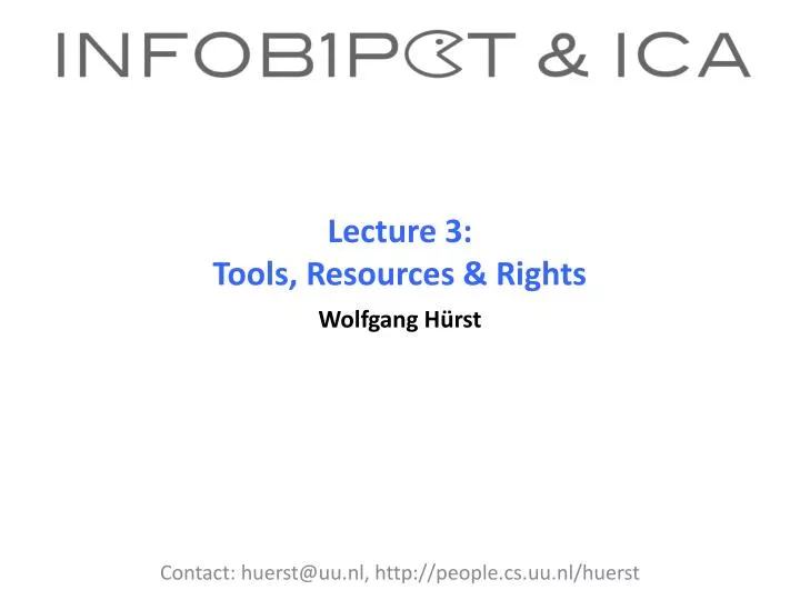lecture 3 tools resources rights wolfgang h rst