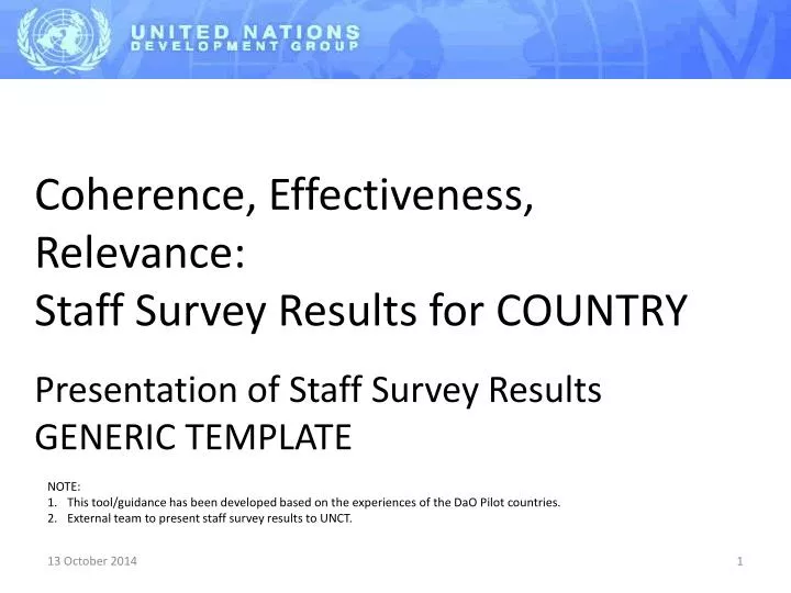 coherence effectiveness relevance staff survey results for country