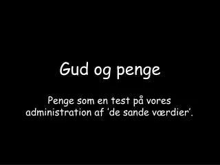 gud og penge
