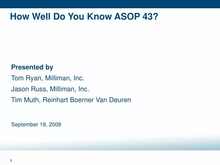 how well do you know asop 43