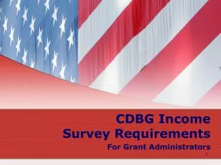 CDBG Income Survey Requirements For Grant Administrators