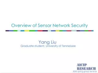 Overview of Sensor Network Security