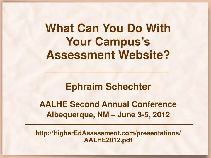what can you do with your campus s assessment website