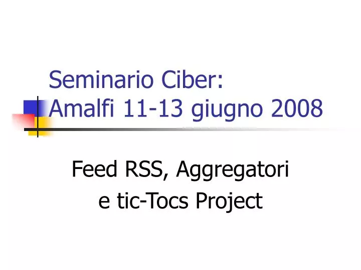 seminario ciber amalfi 11 13 giugno 2008