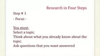 Research in Four Steps