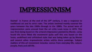 IMPRESSIONISM