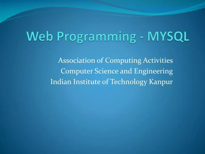 web programming mysql