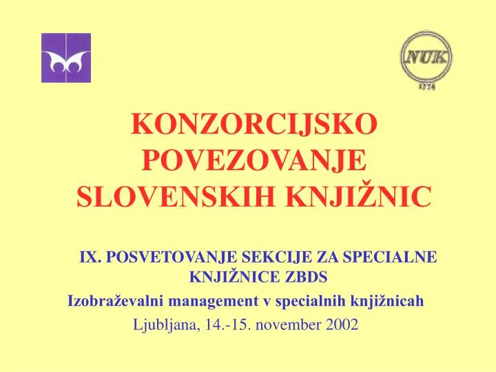 konzorcijsko povezovanje slovenskih knji nic