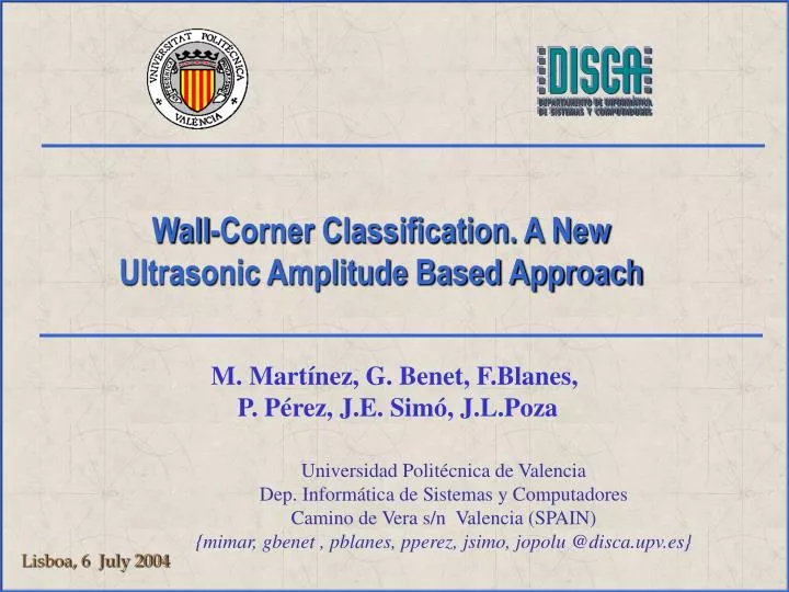 wall corner classification a new ultrasonic amplitude based approach