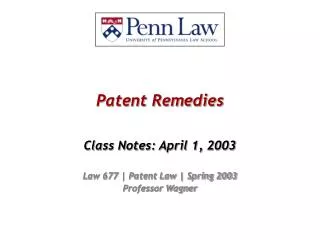 Patent Remedies
