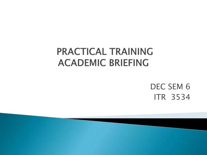 practical training academic briefing