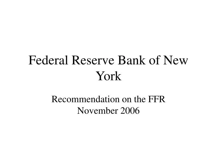 federal reserve bank of new york