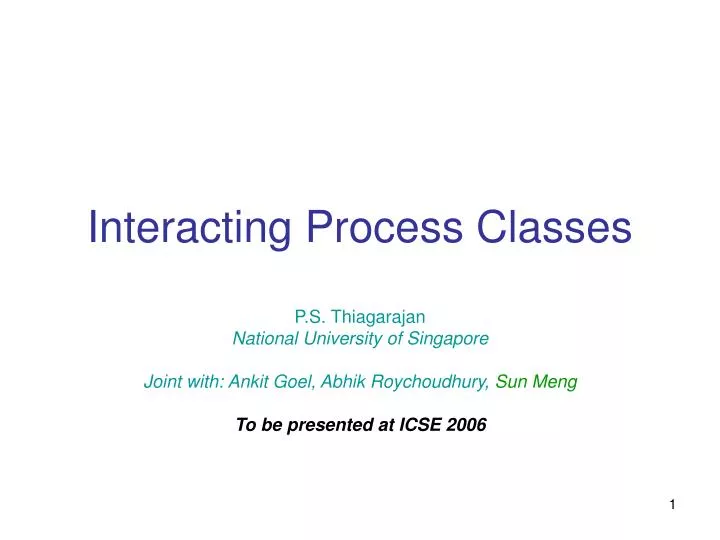 interacting process classes