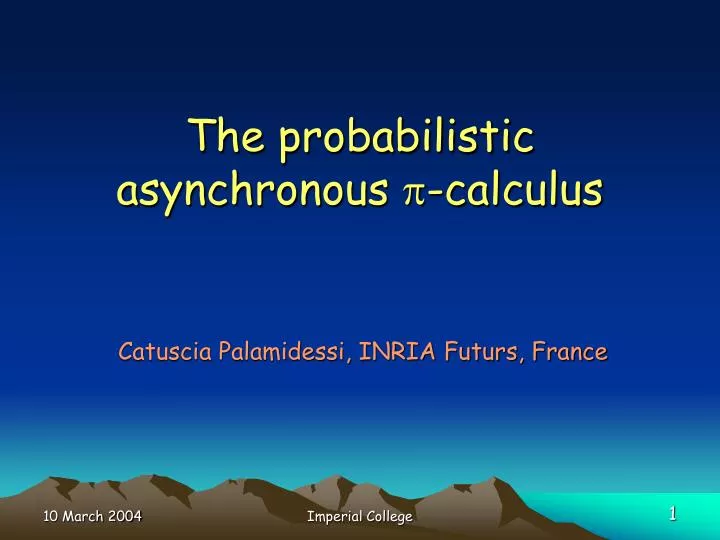 the probabilistic asynchronous p calculus
