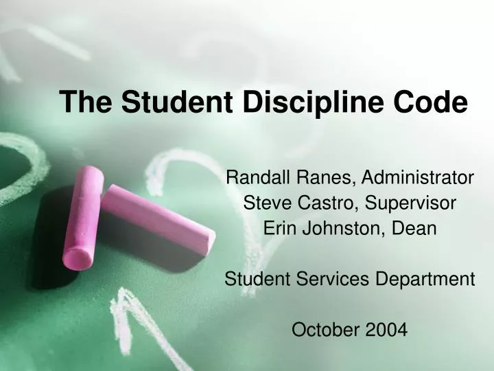 the student discipline code