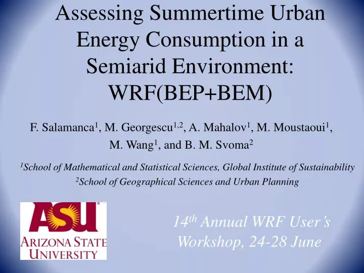 assessing summertime urban energy consumption in a semiarid environment wrf bep bem