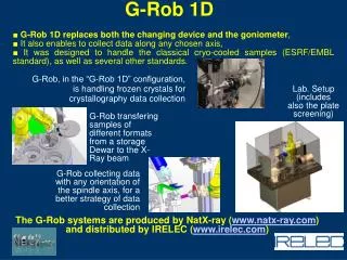 ? G-Rob 1D replaces both the changing device and the goniometer ,