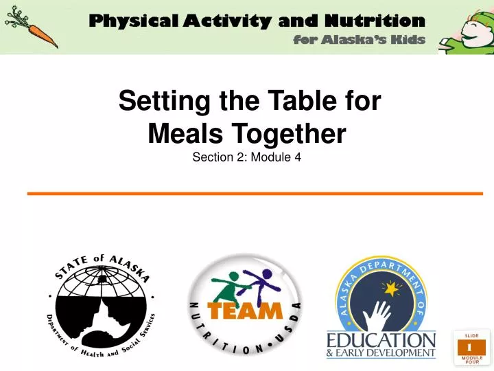 setting the table for meals together section 2 module 4