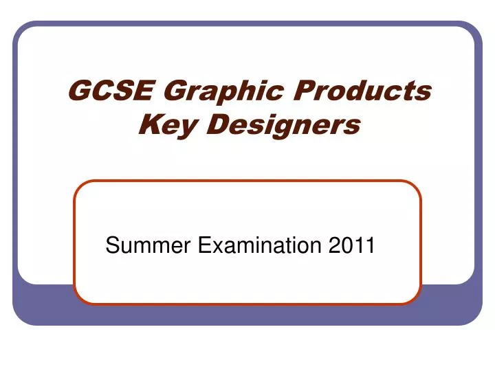 gcse graphic products key designers