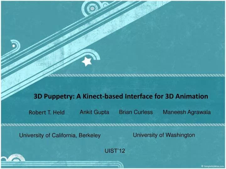 3d puppetry a kinect based interface for 3d animation