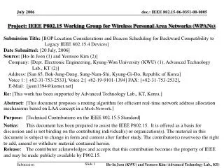 Project: IEEE P802.15 Working Group for Wireless Personal Area Networks (WPANs)