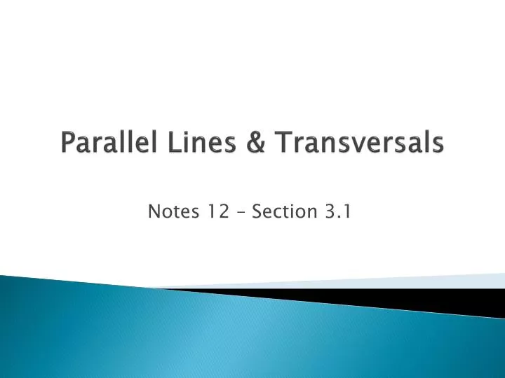 parallel lines transversals