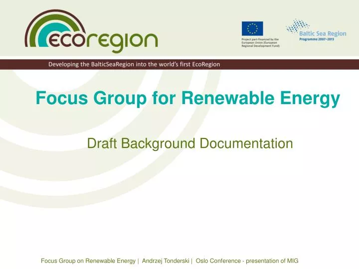 focus group for renewable energy