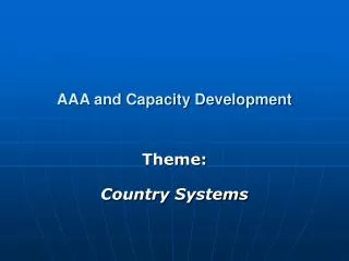 aaa and capacity development