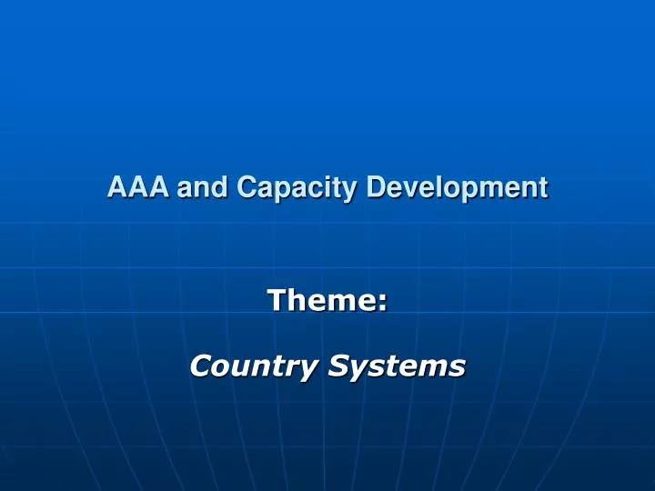 aaa and capacity development
