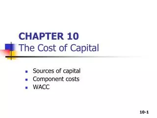 chapter 10 the cost of capital