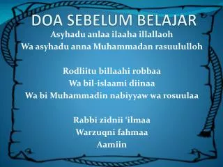 doa sebelum belajar