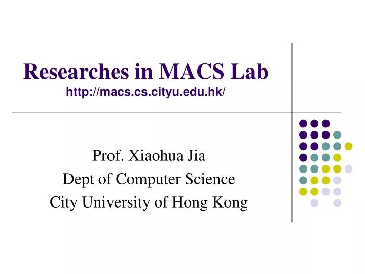 researches in macs lab http macs cs cityu edu hk